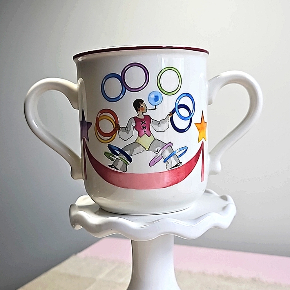 Villeroy Boch Le Cirque Double Handle Rings Rainbow Balloons Jean Mercier Mug